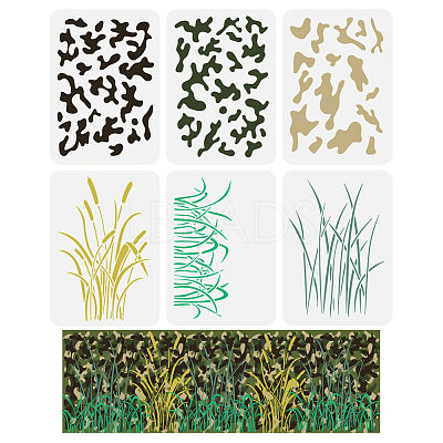 6Pcs 6 Styles PET Hollow Out Drawing Painting Stencils DIY-WH0394-0314-1