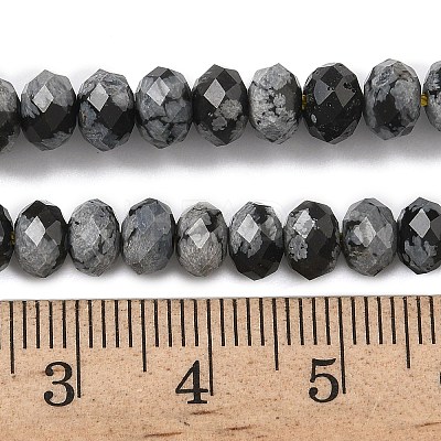 Natural Snowflake Obsidian Bead Strands G-D344-A13-1