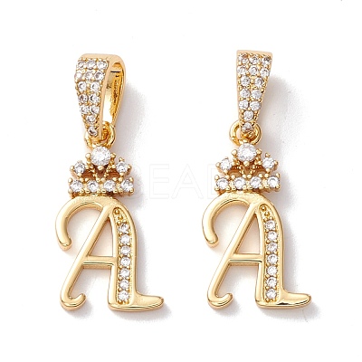 Eco-Friendly Brass Micro Pave Cubic Zirconia Pendants KK-K265-01G-A-1