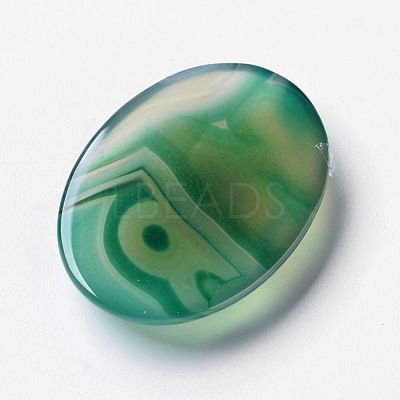 Natural Green Agate Cabochons X-G-F296-08-30x40mm-1