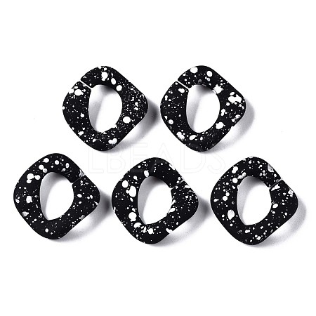 Spray Painted CCB Plastic Linking Rings CCB-Q091-019B-1