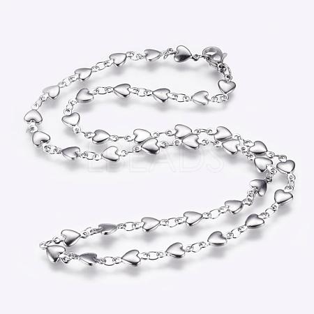 304 Stainless Steel Chain Necklaces STAS-P164-11P-1