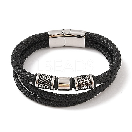 Braided Microfiber Leather Multi-strand Bracelets BJEW-B096-01B-1