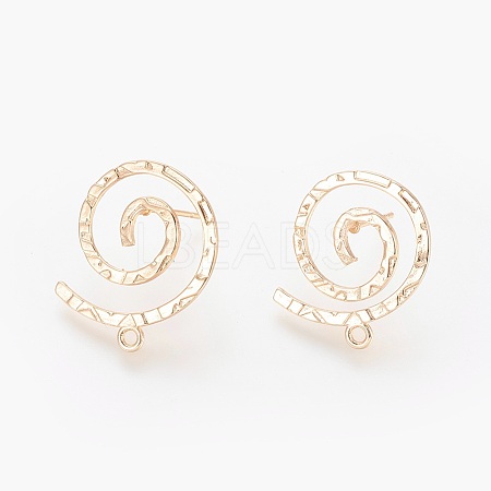 Brass Stud Earring Findings X-KK-R058-187G-1