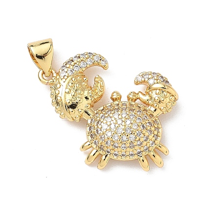 Brass Micro Pave Cubic Zirconia Pendants KK-P330-01A-G-1
