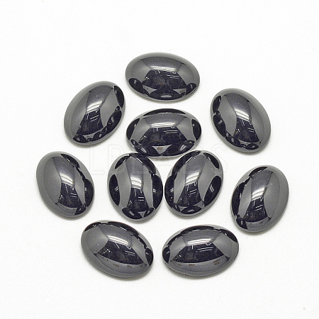 Natural Black Stone Cabochons X-G-R415-14x10-46-1