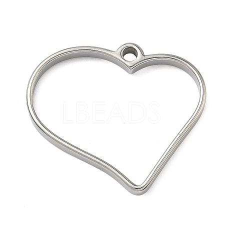 Heart 304 Stainless Steel Open Back Bezel Pendants STAS-K279-04B-P-1