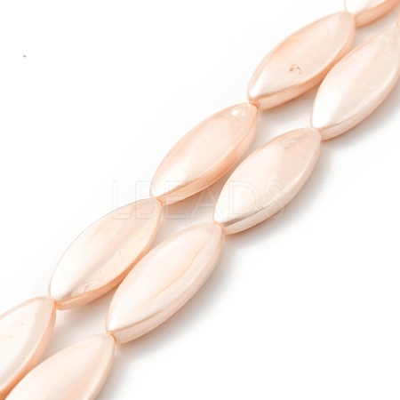 Electroplated Shell Pearl Beads Strands BSHE-G027-10-1