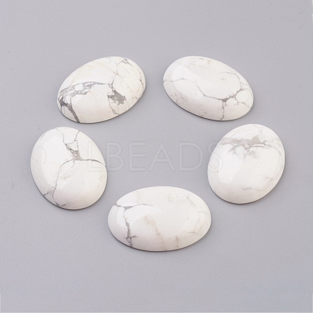 Natural Howlite Flat Back Cabochons G-G741-30x40mm-19-1