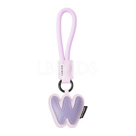 PU Leather Letter Pendant Decoration HJEW-YWC0002-001W-1