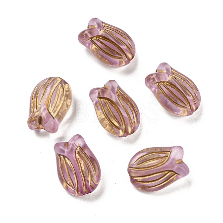 Plating Transparent Acrylic Beads OACR-B013-14E-1