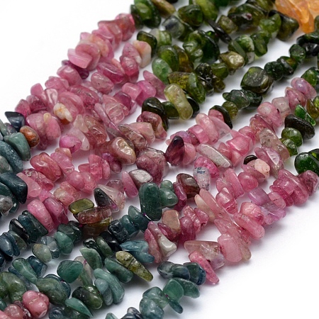 Natural Multicolor Tourmaline Beads Strands X-G-P332-73A-1