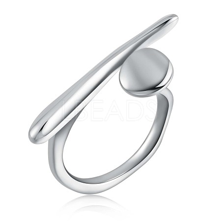 Rhodium Plated 925 Sterling Silver Nail Wrap Open Cuff Ring for Women JR912A-1