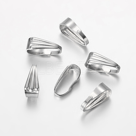 Non-Tarnish 304 Stainless Steel Snap on Bails X-STAS-O083-01-1