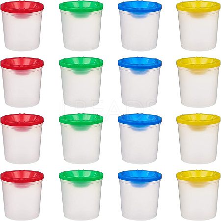 Children's No Spill Plastic Paint Cups AJEW-NB0001-73-1