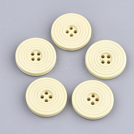 Painted Wooden Buttons WOOD-Q040-002H-1