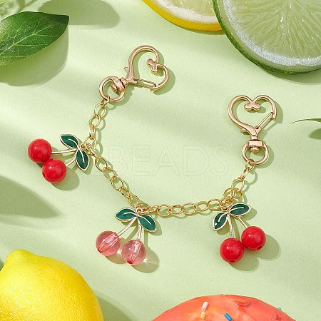 Alloy Enamel Cherry Charm Bag Extension Chain FIND-JF00143-1