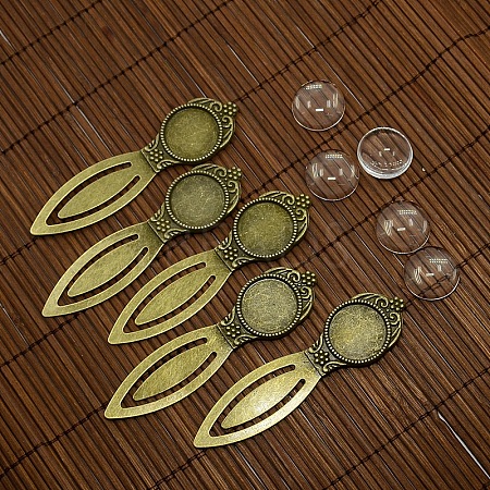 18mm Clear Domed Glass Cabochon Cover for Antique Bronze DIY Alloy Portrait Bookmark Making DIY-X0117-AB-FF-1