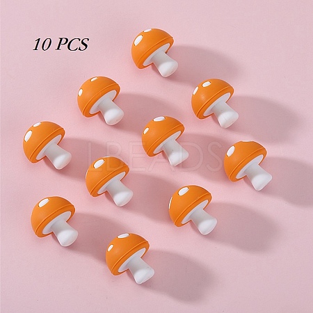 10Pcs Mushroom Silicone Focal Beads JX901E-01-1