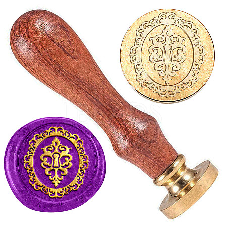 Brass Sealing Wax Stamp Head AJEW-WH0208-898-1