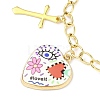 Brass Cable Chains Charm Bracelets BJEW-JB12565-3