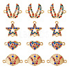  20Pcs 4 Styles Alloy Colorful Rhinestone Connector Charms FIND-TA0003-33-1