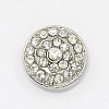 Platinum Eco-Friendly Zinc Alloy Grade A Rhinestone Flat Round Jewelry Snap Buttons X-SNAP-M043-M-FF-2
