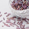 Transparent Colours Rainbow Glass Bugle Beads X-TSDB6MM176-1