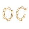 Semicircular Brass Half Hoop Earrings EJEW-J101-07G-1