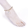 AB Color Half Electroplated Glass Anklets AJEW-AN00283-4