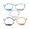Natural & Synthetic Gemstone Chip Bead Braided Bracelets for Women BJEW-JB09992-1