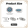 20Pcs Flower Zinc Alloy & Rhinestone & Glass Rivets BUTT-NB0001-84A-2