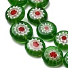 Handmade Millefiori Glass Flat Round Bead Strands LK-P011-24-3