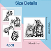 4Pcs 4 Styles PVC Stamp DIY-WH0487-0046-8