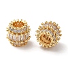 Brass Micro Pave Cubic Zirconia European Beads KK-P239-23G-2