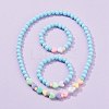 Stretch Kids Beaded Necklace & Bracelet Jewelry Sets SJEW-JS01198-3