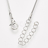 Brass Square Snake Chain Necklace Making X-MAK-T006-10A-P-2