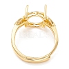 Brass Cubic Zirconia Adjustable Ring Components KK-K266-08G-4