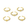 Clear Cubic Zirconia Initial Letter Open Cuff Ring RJEW-H120-09G-K-4