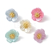 Flower ABS Plastic Imitation Pearl Charms PALLOY-JF02215-1