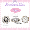 16Pcs 1-Hole Alloy Rhinestone Shank Buttons BUTT-GF0003-60-2