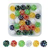 30Pcs 6 Colors Resin Rhinestone Beads RESI-FS0001-64-1