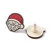 Christmas Printed Wooden Stud Earrings LS-EJEW-D046-05-1