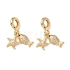 Ocean Brass Micro Pave Clear Cubic Zirconia European Dangle Charms KK-H278-03G-07-1