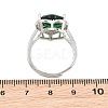 Heart Brass Micro Pave Cubic Zirconia Cuff Open Rings for Women CU-CBA0A21-02P-04-5