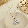 304 Stainless Steel 3D Flower Pendant Necklaces for Women WGDBDE2-02-2