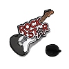 Rock Theme Electric Guitar with Word Rock Star Enamel Pins JEWB-D310-04EB-03-3