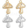8Pcs 2 Colors Brass Micro Pave Cubic Zirconia Pendants KK-BBC0019-14-1