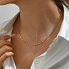 Simple Brass Twisted Bar Link Chain Necklaces for Women WX2955-3-4