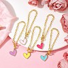 Heart Alloy Enamel Pendant Decoration HJEW-JM01459-2